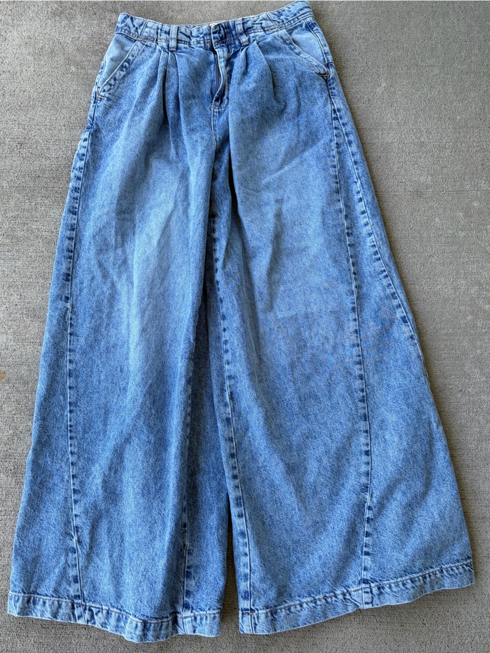 Free people we the free wide leg barrel balloon denim jeans 28/6 blue pants - Picture 3 of 4